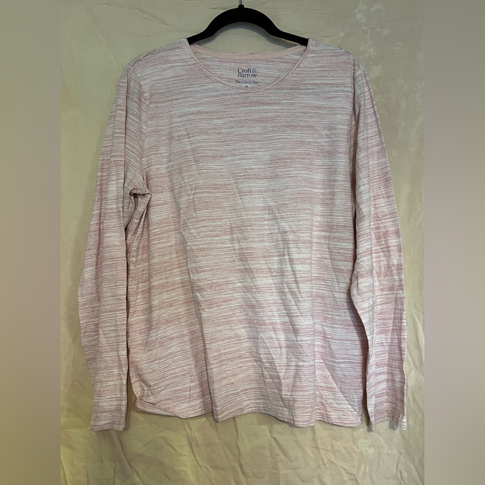 croft & barrow Light Pink Heathered Long Sleeve Shirt